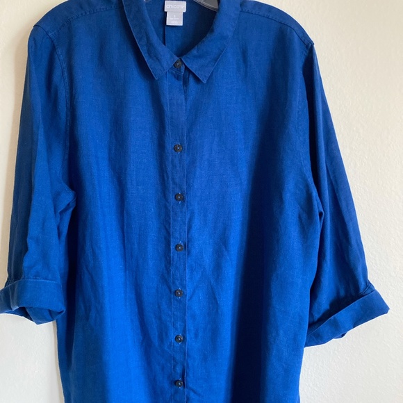 Chico's Tops Chicos No Iron Linen Shirt Poshmark